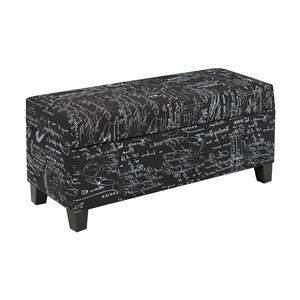 Pouf de rangement Bennett par Brassex noir 14,17 x 34,65 po