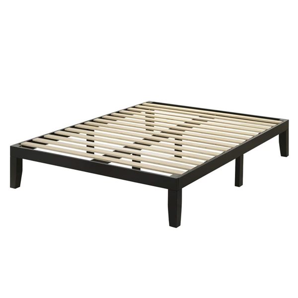 Brassex Noah Black Queen Platform Bed Frame