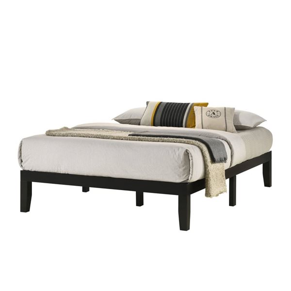 Brassex Noah Black Queen Platform Bed Frame