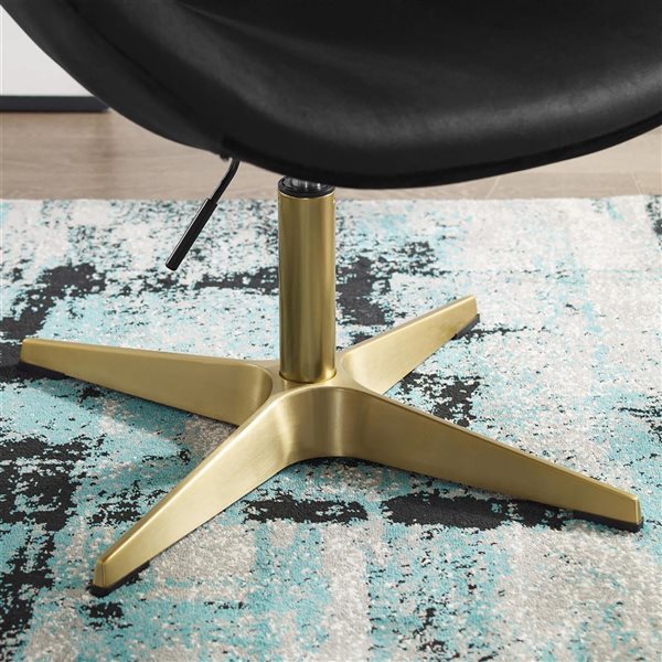 Sirio Modern 26-in Velvet Swivel Accent Chair - Black/Gold