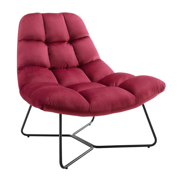 Sirio Modern 35-in Velvet Accent Chair - Red/Black