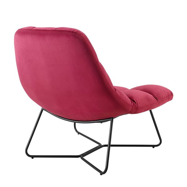 Sirio Modern 35-in Velvet Accent Chair - Red/Black