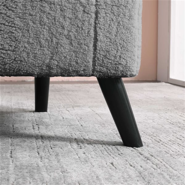 Sirio Vintage 27-in Velvet Accent Chair - Dark Grey