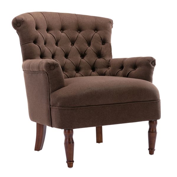 Sirio Vintage 32-in Chenille Fabric Accent Chair - Brown