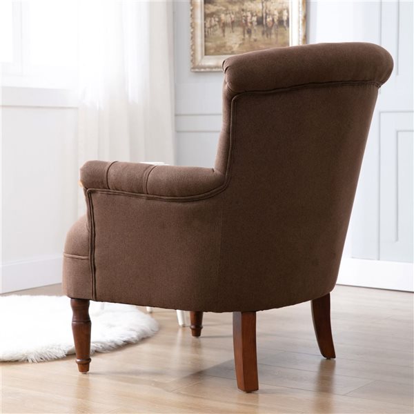 Sirio Vintage 32-in Chenille Fabric Accent Chair - Brown