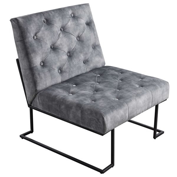 Sirio Modern 32-in Velvet Accent Chair - Grey