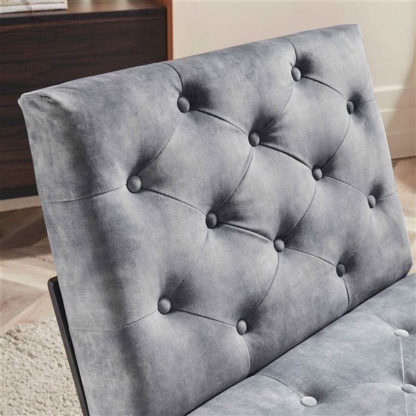 Sirio Modern 32-in Velvet Accent Chair - Grey