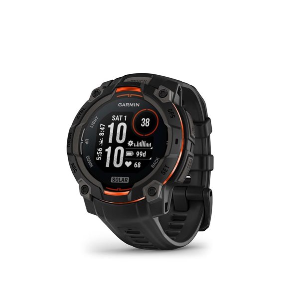 Garmin Instinct 3 AMOLED GPS Smartwatch w/ Solar Charging 45-mm - Black