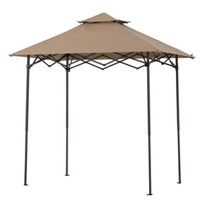 Sunjoy 5 x 8-ft Pop-Up Barbecue Gazebo w/ Magnetic LED Light and Carrying Bag - Brown