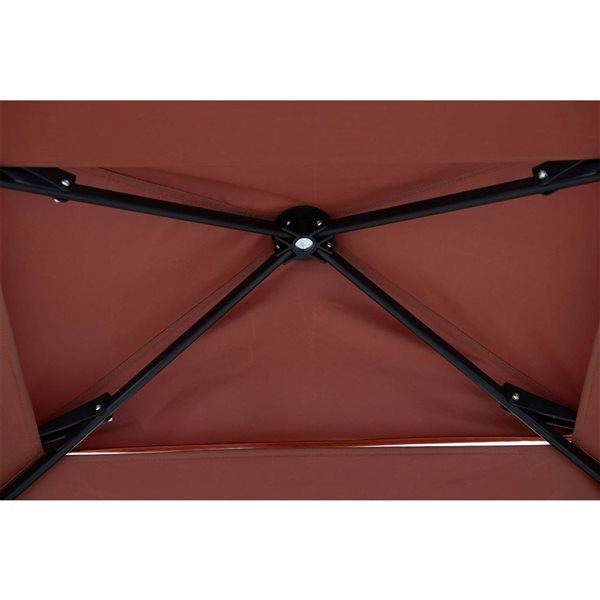 Sunjoy 8 ft. x 5 ft. Double-Tier Grill Gazebo with Magnetic LED Light and Adjustable Height, Red