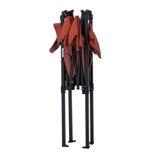 Sunjoy 8 ft. x 5 ft. Double-Tier Grill Gazebo with Magnetic LED Light and Adjustable Height, Red