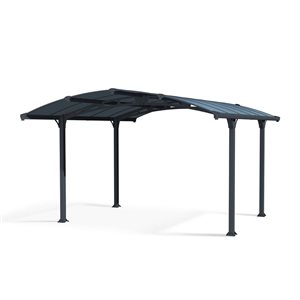 Abri d'auto 4 saisons Arcadia Canopia by Palram 12 l. x 14 pi L. gris avec cadre en aluminium