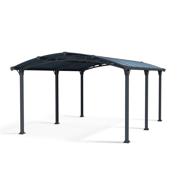 Canopia by Palram Arcadia 12 W x 17-ft L Grey Aluminum Frame Carport