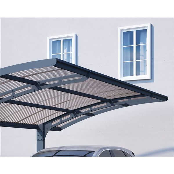 Canopia by Palram Arizona Wave 10 W x 16-ft L Grey Aluminum Frame Carport