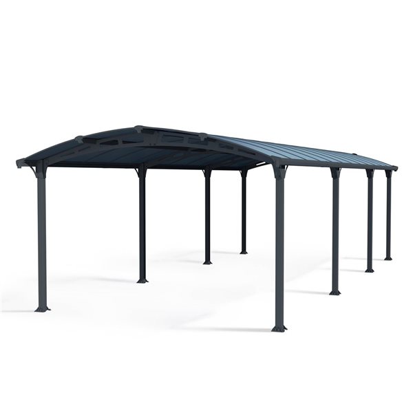 Canopia by Palram Arcadia 12 W x 28-ft L Grey Aluminum Frame Carport