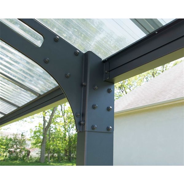 Canopia by Palram Arizona Wave 19 W x 16-ft L Grey Arch Aluminum Frame Carport
