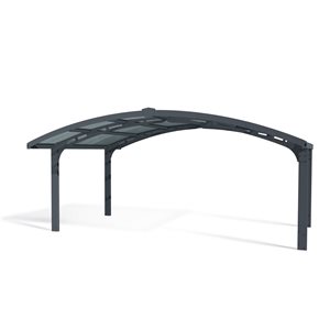 Canopia by Palram Arizona Wave 19 W x 16-ft L Grey Arch Aluminum Frame Carport