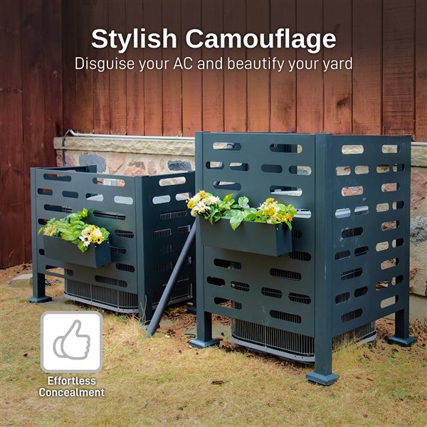 RTS Home Accents Galvanized Steel Hanging Planter for Air Conditioner Screen - Graphite