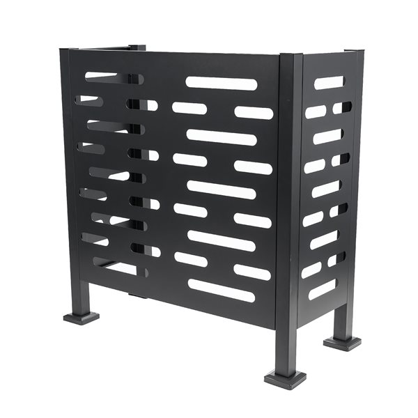 RTS Home Accents Galvanized Steel Air Conditioner Medium Planter Screen 48 x 22 x 35-in w/ 2 Planters - Graphite