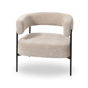 Homy Casa Vads Accent Chair w/ Thick Padded Seat - Beige
