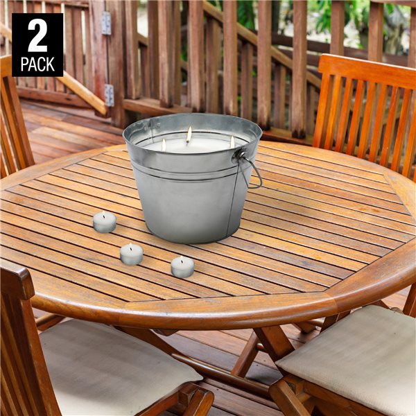 Sierra Citronella Metal Bucket Candle - 2/Pk