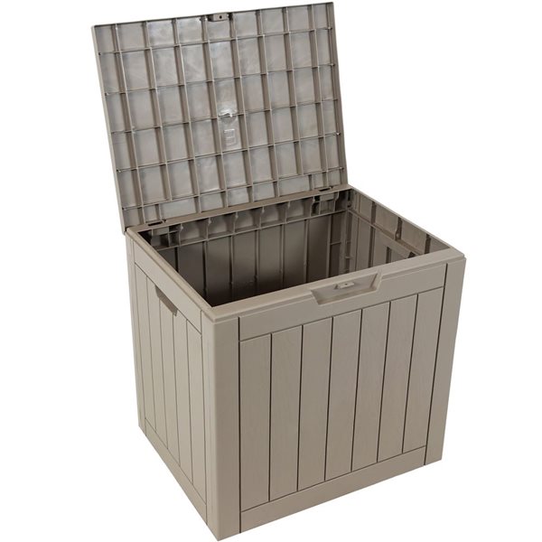 Sunnydaze Decor 32 gal 21 x 17 x 22-in Driftwood Faux Wood Plastic Outdoor Storage Box