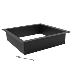 Sunnydaze Decor 36-in Black Heavy-Duty Steel Above/In-Ground Square Fire Pit Rim Liner
