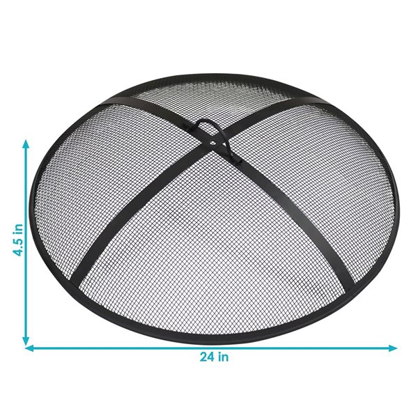 Sunnydaze Decor 24-in W Steel Round Outdoor Fire Pit Spark Screen