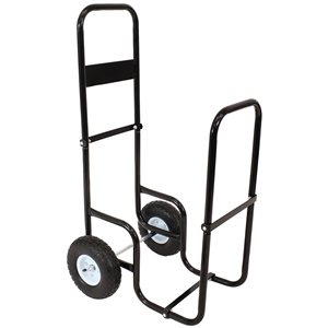 Sunnydaze Decor Powder-Coated Steel Log Cart Carrier and Storage Rack with Wheels