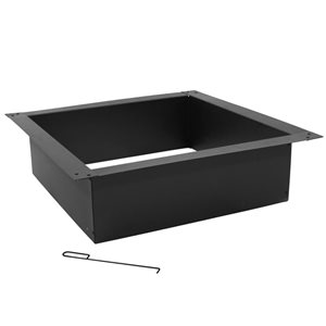 Sunnydaze Decor 30-in Black Heavy-Duty Steel Above/In-Ground Square Fire Pit Rim Liner