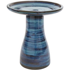 Sunnydaze Decor  20.5-in Galaxy Blue Glazed Ceramic Bird Bath