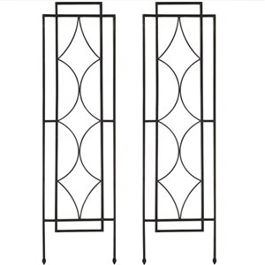 Sunnydaze Decor Set of 2 48 H x 12-in W Powder-Coated Steel Chic Diamonds Garden Trellis