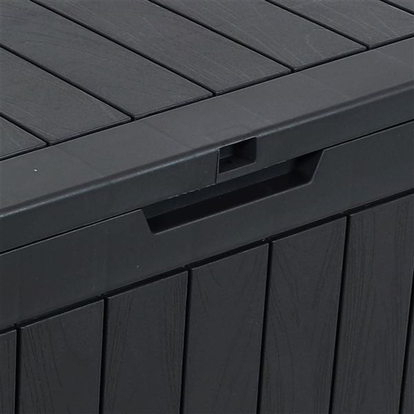 Sunnydaze Decor 32 gal 21 x 17 x 22-in Gray Faux Wood Plastic Outdoor Storage Box