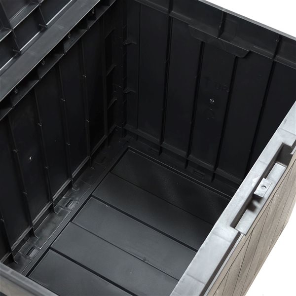 Sunnydaze Decor 32 gal 21 x 17 x 22-in Gray Faux Wood Plastic Outdoor Storage Box