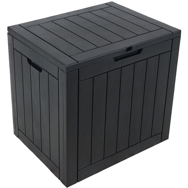 Sunnydaze Decor 32 gal 21 x 17 x 22-in Gray Faux Wood Plastic Outdoor Storage Box