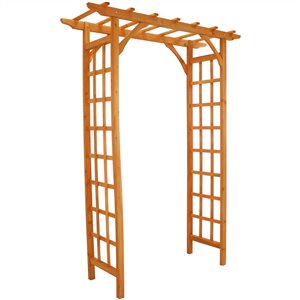 Sunnydaze Decor 3.25 W x 6.5-ft H Weatherproof Arched Wooden Fir Garden Arbour