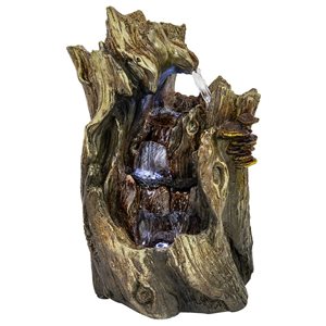 Sunnydaze Decor 14-in H Polyresin Cascading Caves Indoor Water Fountain w/ LED Lights