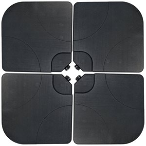 Sunnydaze Decor 4-Pack Sand or Water Square Cantilever Offset Patio Umbrella Base Plates