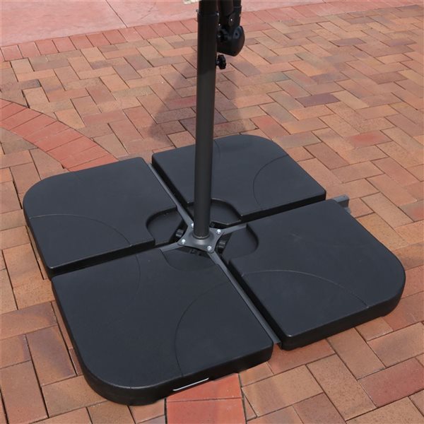 Sunnydaze Decor 4-Pack Sand or Water Square Cantilever Offset Patio Umbrella Base Plates
