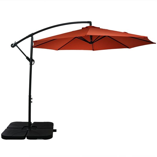 Sunnydaze Decor 4-Pack Sand or Water Square Cantilever Offset Patio Umbrella Base Plates