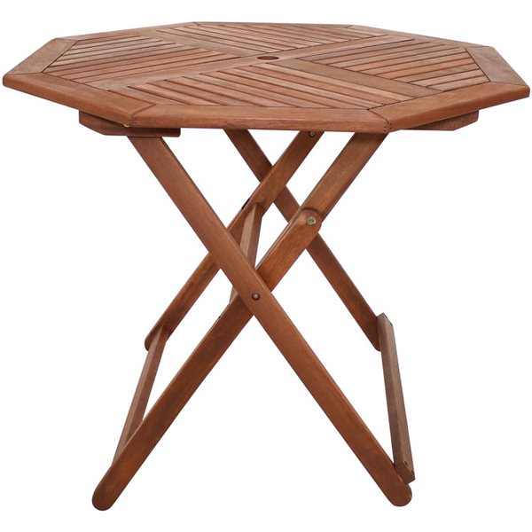 Sunnydaze Decor Octagon 35.5-in W Meranti Wood Folding Patio Dining Table