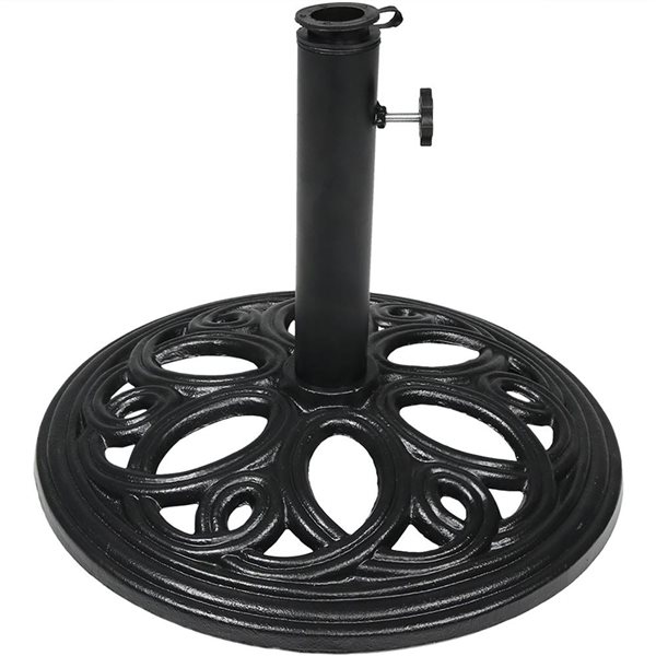 Sunnydaze Decor Black 18-in W Decorative Cast Iron Round Patio Umbrella Base