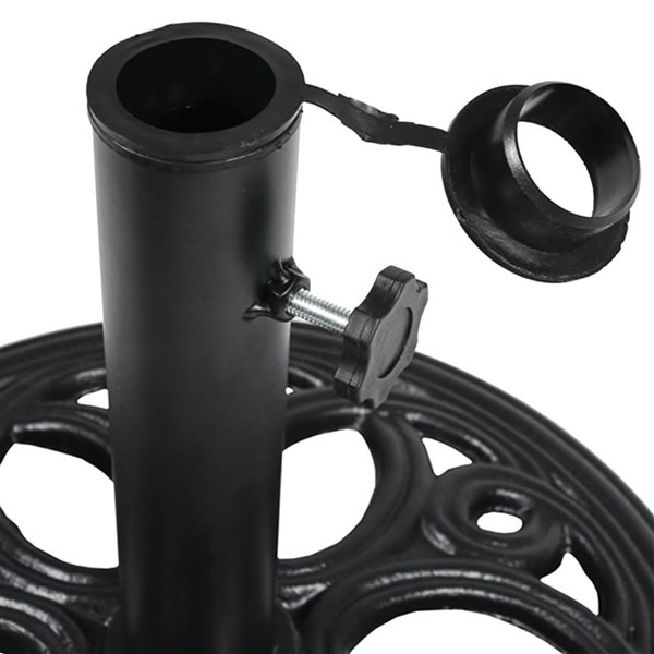Sunnydaze Decor Black 18-in W Decorative Cast Iron Round Patio Umbrella Base