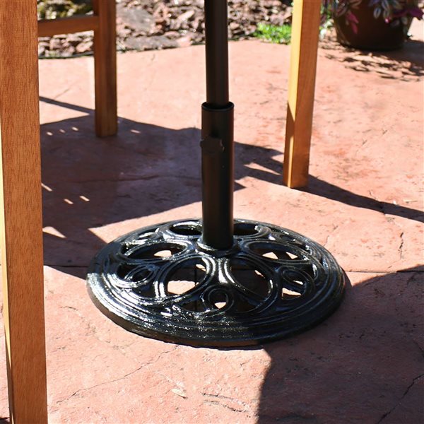 Sunnydaze Decor Black 18-in W Decorative Cast Iron Round Patio Umbrella Base