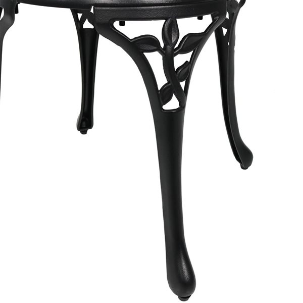 Sunnydaze Decor 3-Piece Black Cast Aluminum Patio Bistro Set