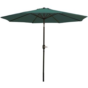 Sunnydaze Decor Green 9-ft W Aluminum Patio Umbrella w/ Tilt and Crank