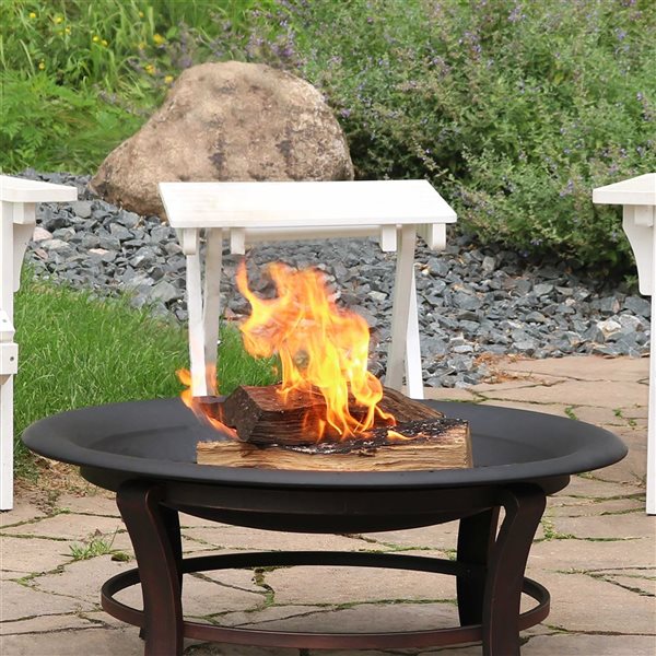 Sunnydaze Decor Classic Elegance 33-in W Black Steel Replacement Wood-Burning Fire Pit Bowl