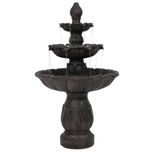 Sunnydaze Decor 46-in H Resin Dark Brown 3-Tier Classic Tulip Polystone Outdoor Water Fountain