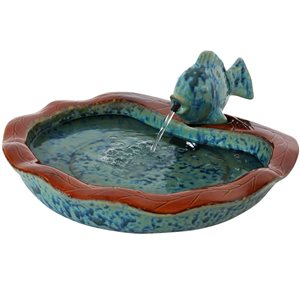 Sunnydaze Decor 7-in H Ceramic Fish Glazed Outdoor Water Fountain