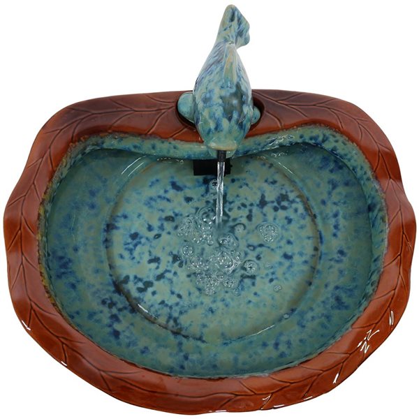 Sunnydaze Decor 7-in H Ceramic Fish Glazed Outdoor Water Fountain